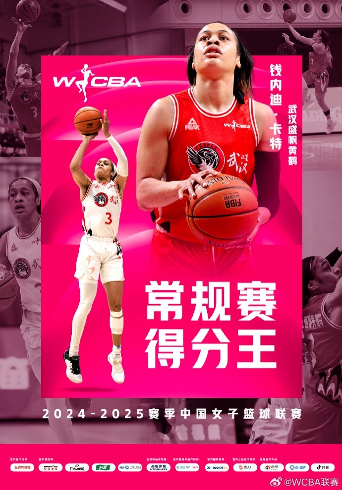 WCBA常規(guī)賽得分王&搶斷王:錢內(nèi)迪-卡特 助攻王:王佳琦